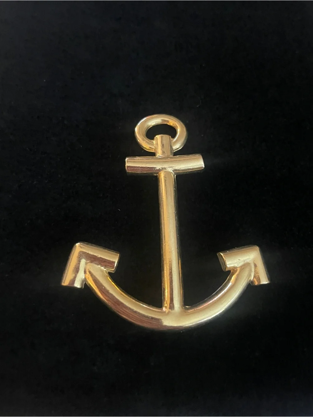 Vintage Large Gold Anchor 2.5” Brooch.